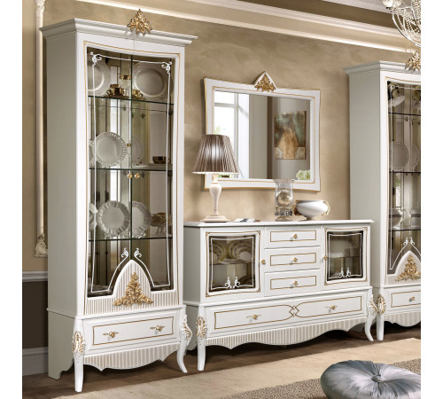 Зеркало  в гостиную Стелла (белый золото)