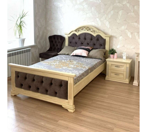 Двуспальная кровать Венеция MUR-101-01 с каретной стяжкой