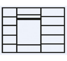 Пятистворчатый шкаф для одежды с зеркалом Амели АМШ1/5 (дуб)