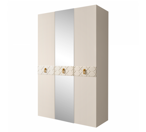 Трехстворчатый шкаф для одежды с зеркалом Богемия Фарфале (Bogemia Farfalle) БМШ1/3 (Fа)