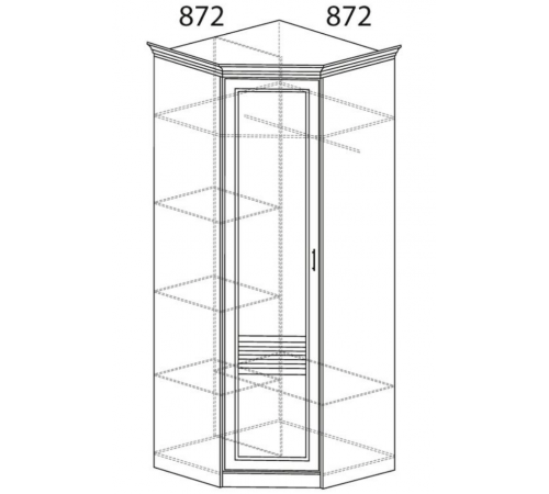 Угловой шкаф для одежды Орлеан 837 ясень темный