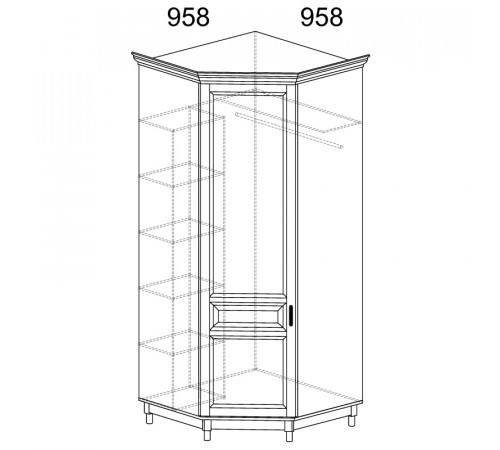 Угловой шкаф для одежды Прованс 418